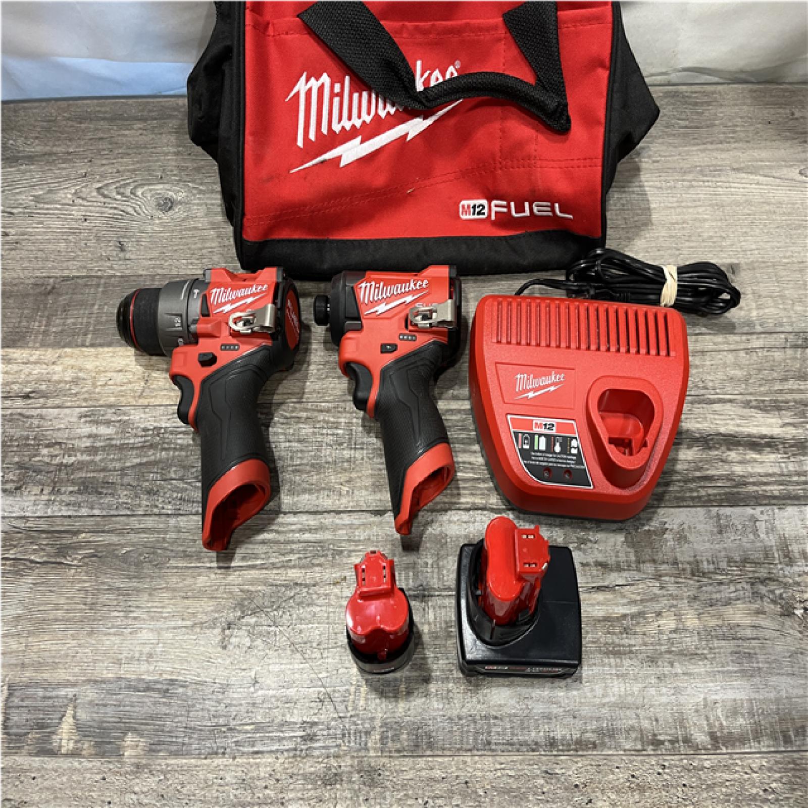 AS-IS Milwaukee FUEL 12-Volt Lithium-Ion Brushless Cordless Hammer Drill and Impact Driver Combo Kit
