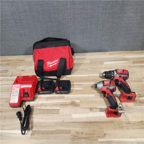 HOUSTON LOCATION - AS-IS Milwaukee  18V Lithium-Ion Cordless Drill Driver/Impact Driver Combo Kit