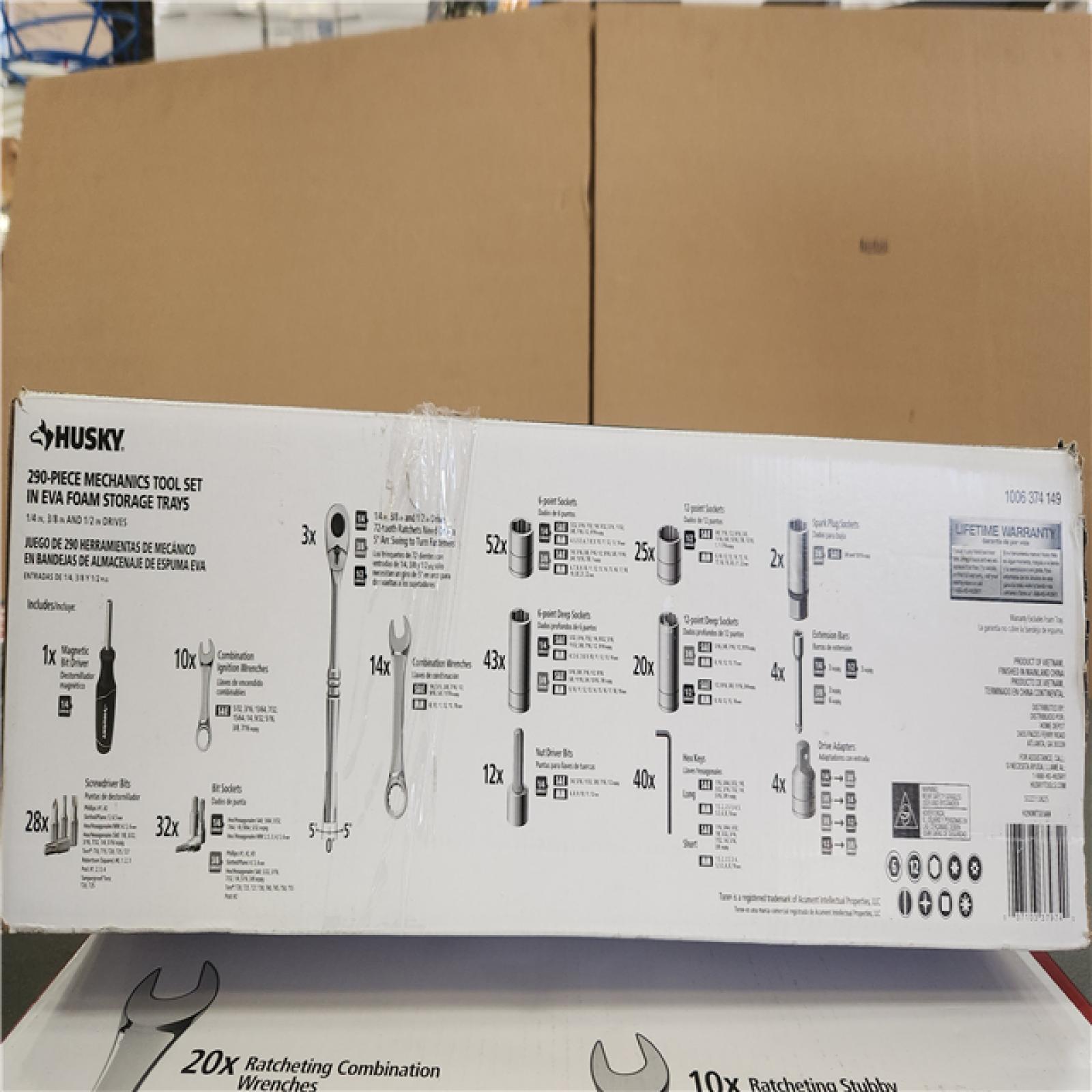 Phoenix NEW Husky 370-Piece SAE/Metric Mechanics Tool Set with Impact Sockets and Foam Storage Trays