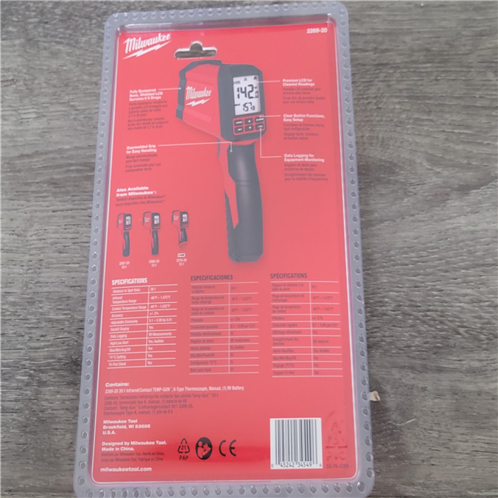 California NEW Milwaukee 30:1 Infrared/Contact Temp-Gun