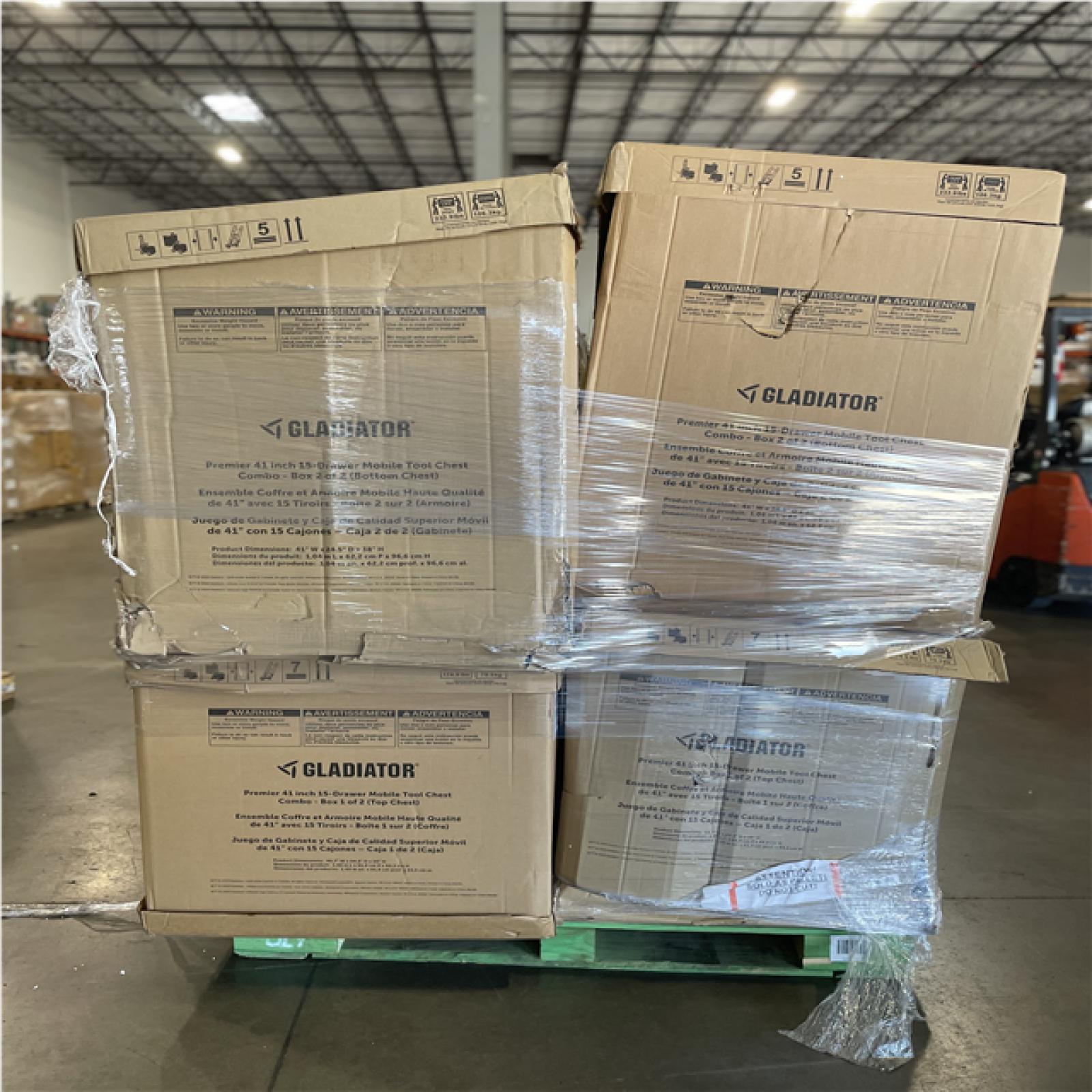 DALLAS LOCATION- AS-IS GLADIATOR MOBILE TOOL CHEST COMBO PALLET-(2 COMBO)