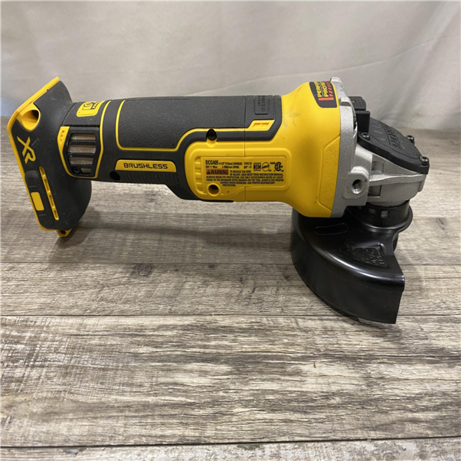 AS-IS DEWALT 20V MAX XR Cordless Brushless 4.5 in. Slide Switch Small Angle Grinder with Kickback Brake (Tool Only)