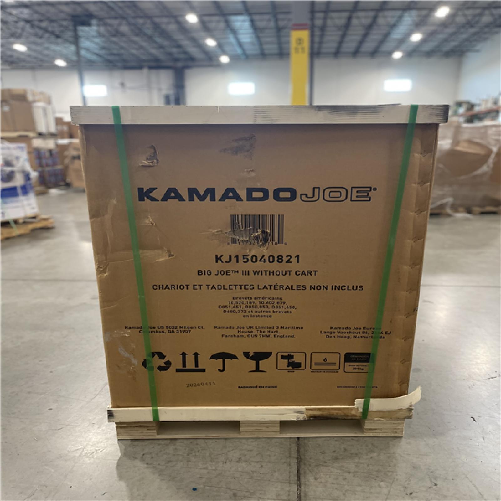 DALLAS LOCATION -AS-IS Kamado Joe Big Joe III 24-inch Standalone Charcoal Grill in Red & Ash Tool