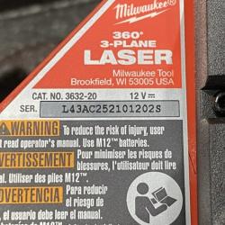 AS-IS Milwaukee 12-Volt Lithium-Ion Cordless Green 250 ft. 3-Plane Laser Level Kit