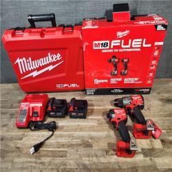 HOUSTON LOCATION - AS-IS (APPEARS LIKE NEW) Milwaukee FUEL 18V Lithium-Ion Brushless Cordless Hammer Drill and Impact Driver Combo Kit