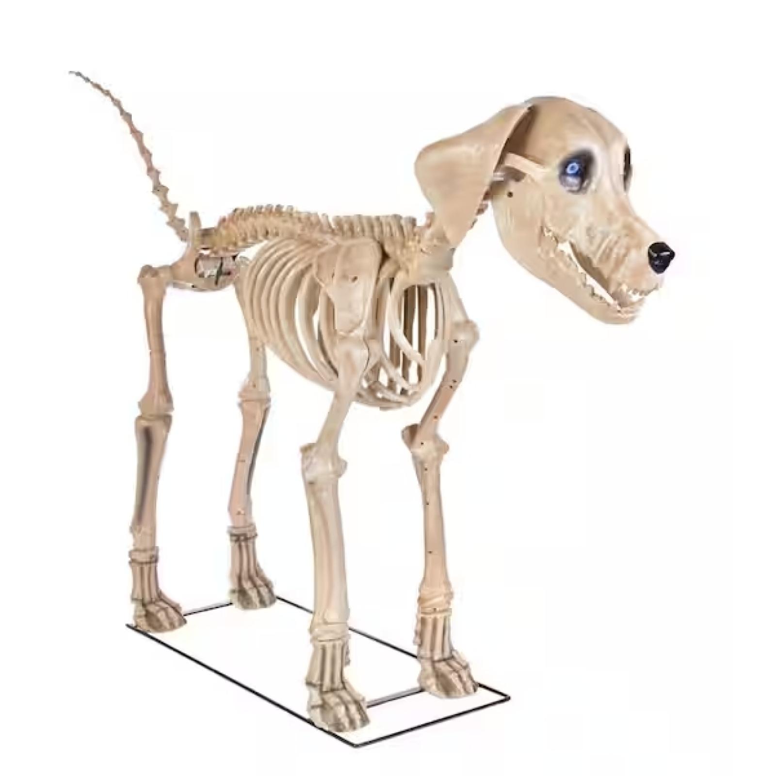 DALLAS LOCATION- AS-IS Home Accents Holiday 7 ft. Long Grave & Bones Skelly's Dog with LifeEyes LCD Eyes