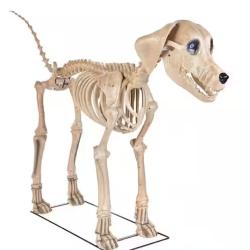 DALLAS LOCATION- AS-IS Home Accents Holiday 7 ft. Long Grave & Bones Skelly's Dog with LifeEyes LCD Eyes