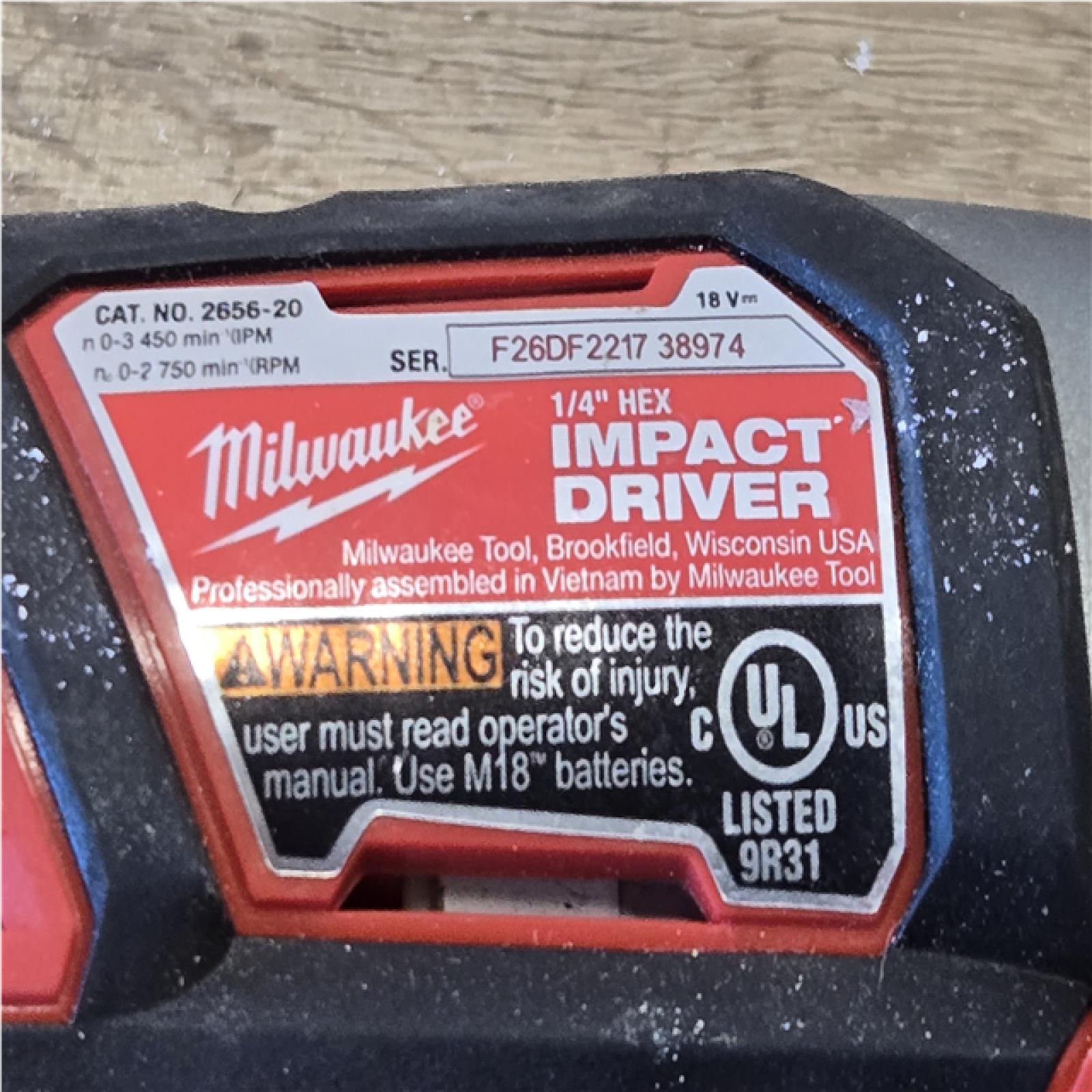 AS-IS Milwaukee 18V Lithium-Ion Cordless 1/4 in. Hex Impact Driver (Tool-Only)