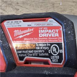 AS-IS Milwaukee 18V Lithium-Ion Cordless 1/4 in. Hex Impact Driver (Tool-Only)