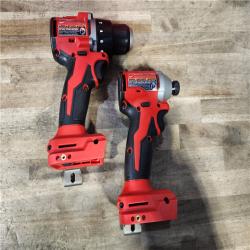 HOUSTON LOCATION - AS-IS Milwaukee M18 18V Lithium-Ion Brushless Cordless Compact Drill/Impact Combo Kit (2-Tool) W/(2) 2.0 Ah Batteries  Charger & Bag