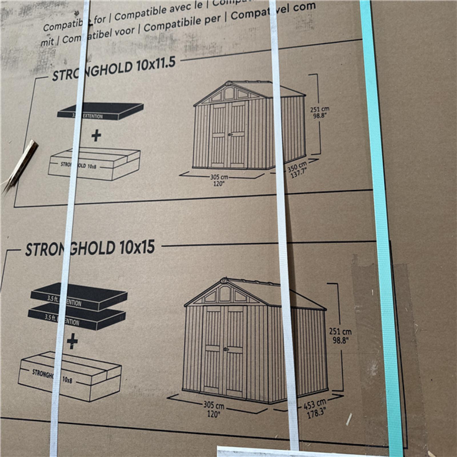 California NEW KETER Stronghold 10 x 15 Shed  Includes (2) 3.5ft Extension Kits