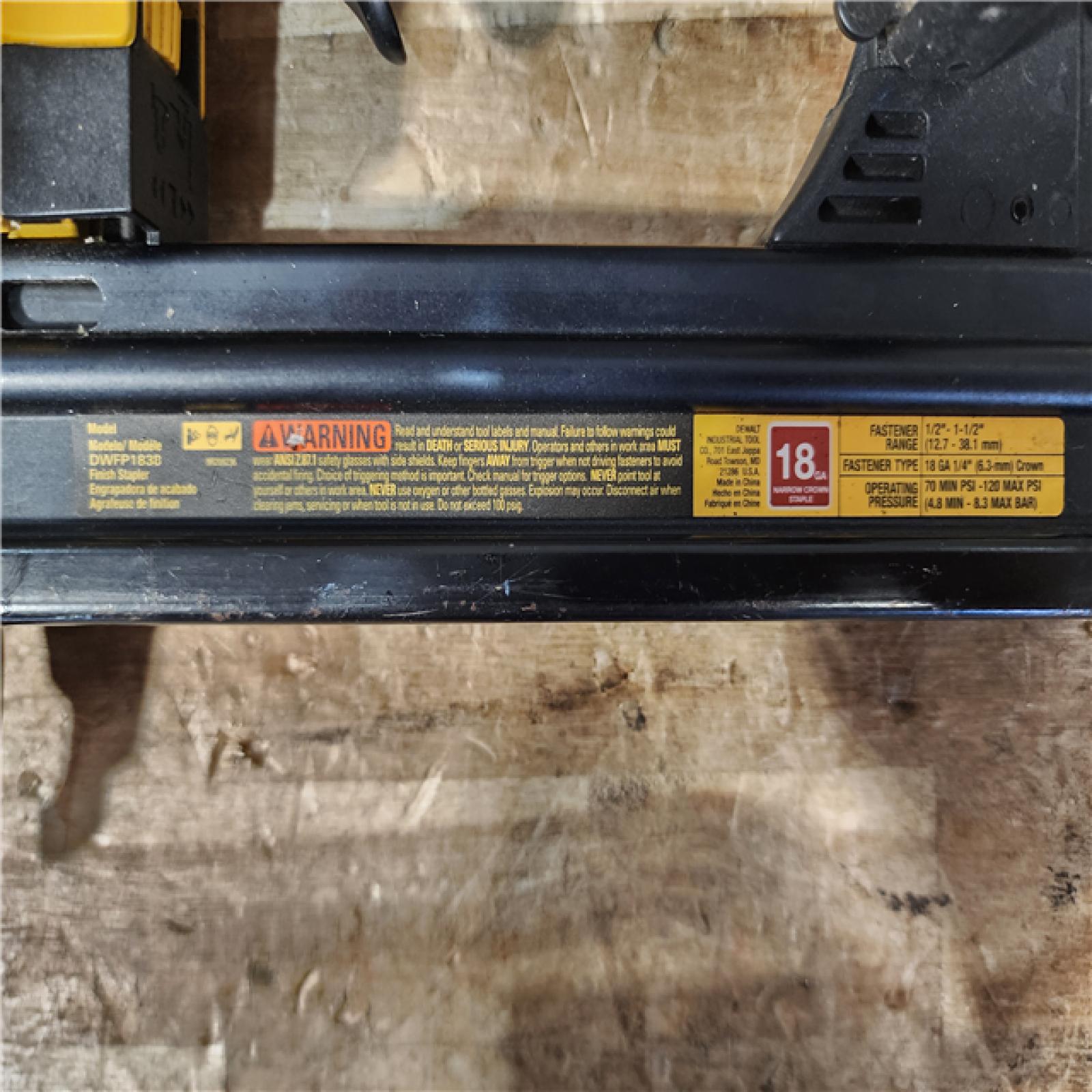 HOUSTON LOCATION - AS - IS DeWalt Pneumatic 18-Gauge 1/4 in. Crown Corded Stapler