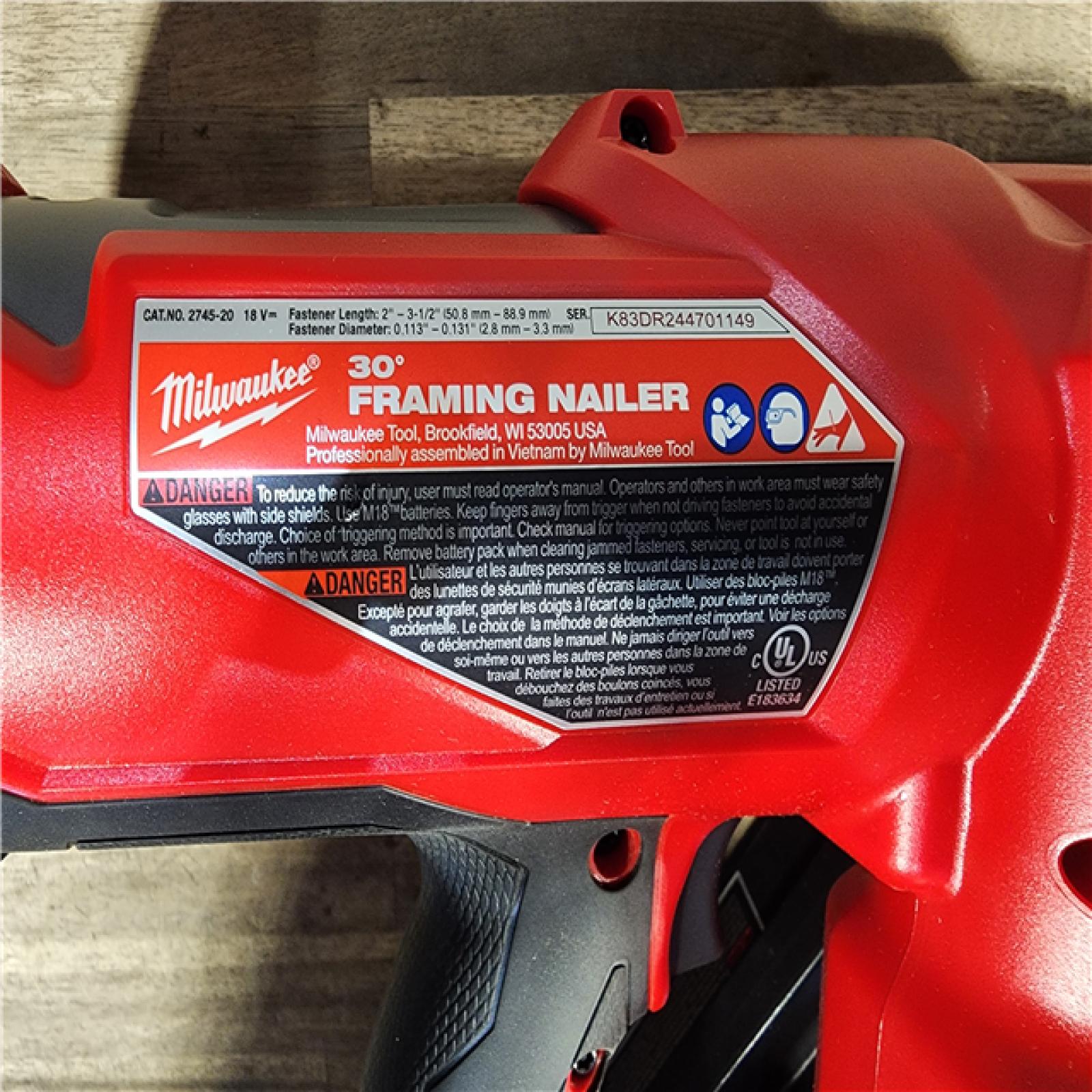 HOUSTON LOCATION - AS-IS (APPEARS LIKE NEW) M18 FUEL 3-1/2 in. 18-Volt 30-Degree Lithium-Ion Brushless Cordless Framing Nailer (Tool-Only)