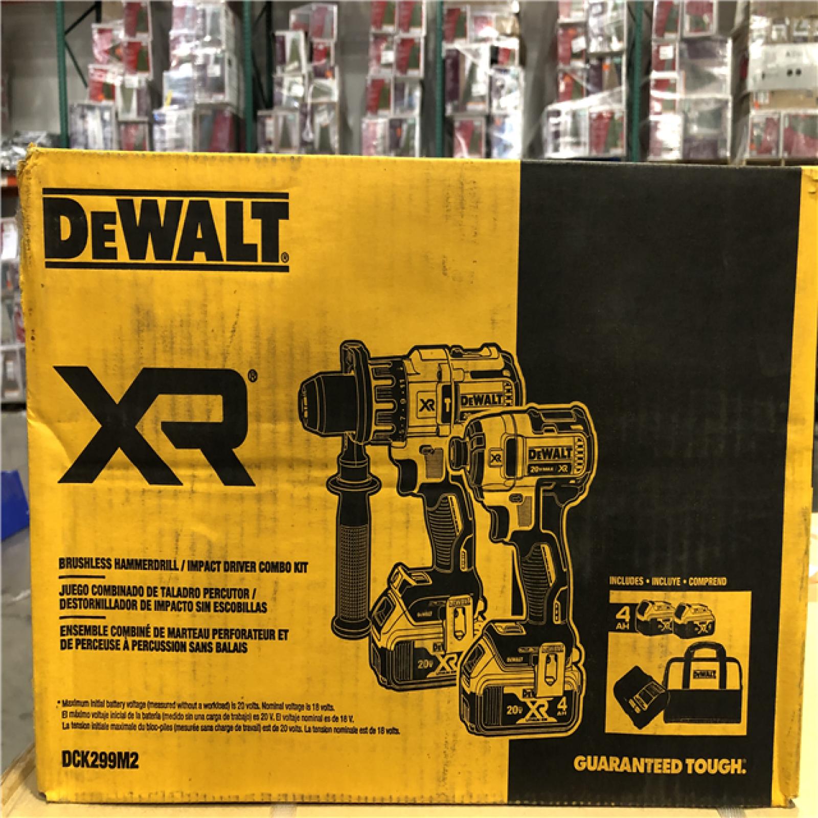 NEW! - DEWALT 20V MAX XR Cordless Brushless Hammer Drill/Impact 2 Tool Combo Kit with (2) 20V 4.0Ah Batteries and Charger