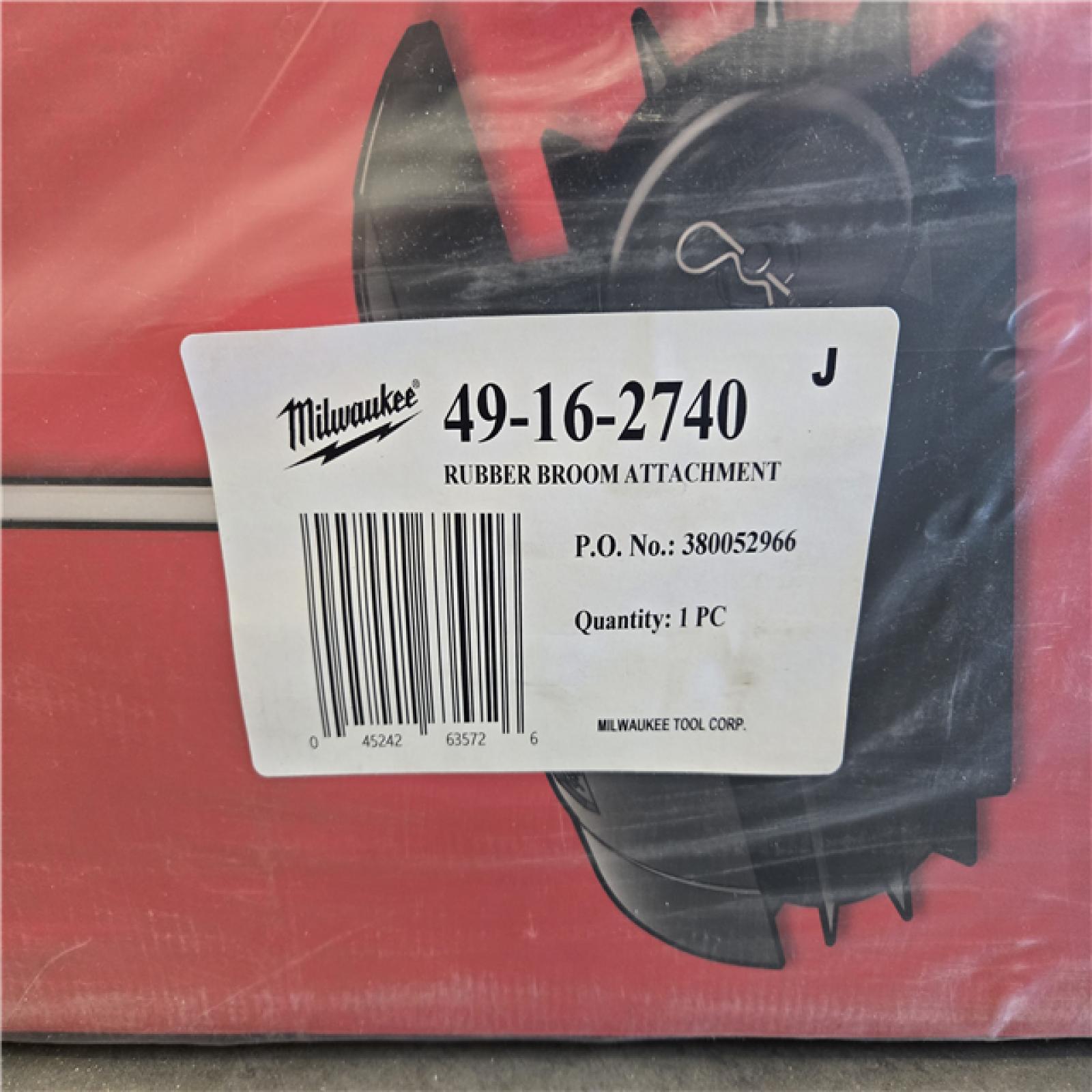 AS-IS Milwaukee M18 FUEL QUIK-LOK Rubber Broom Attachment (Attachment Only)