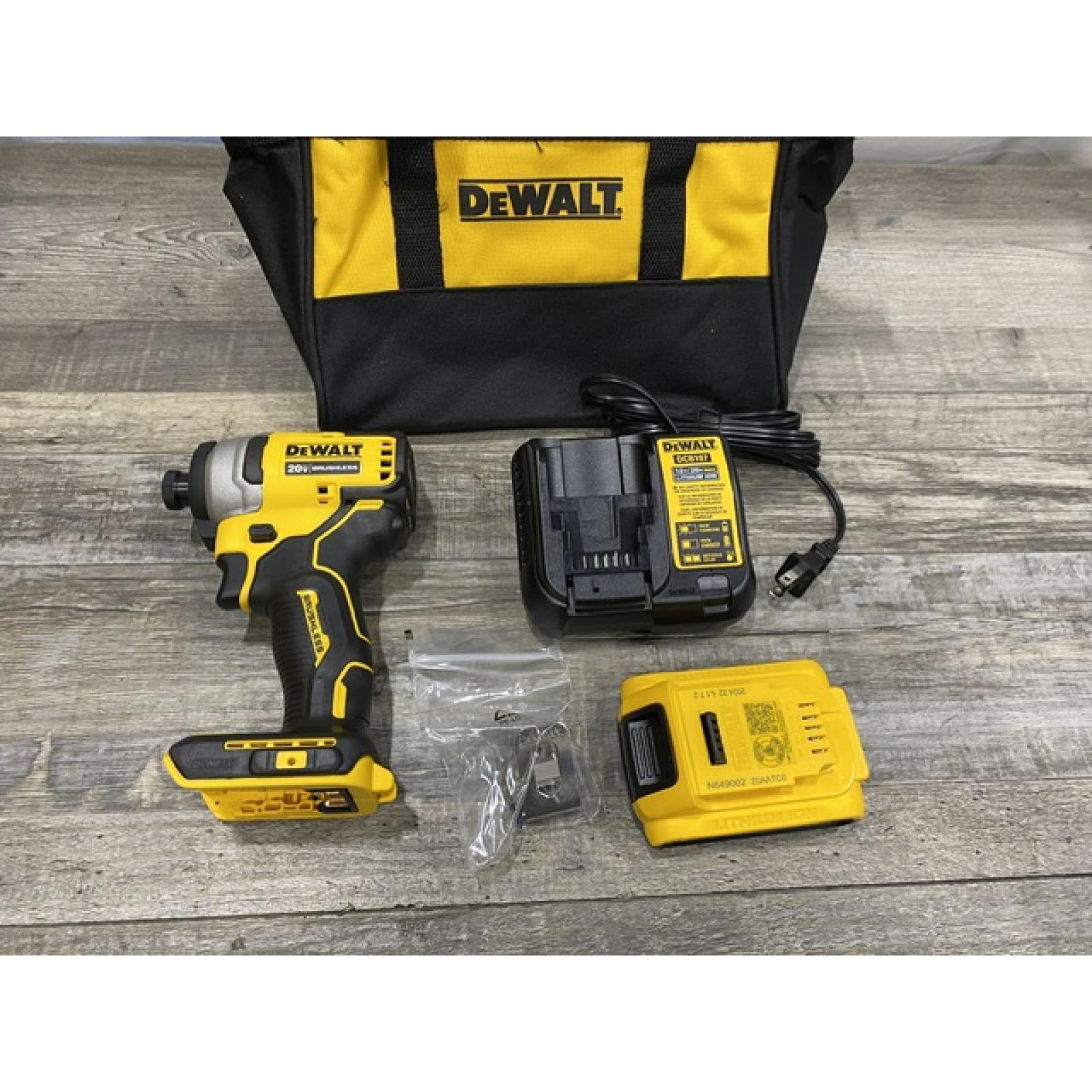AS-IS DEWALT Atomic 20V Max Lithium-Ion Brushless Cordless Compact 1/4 in. Impact Driver Kit