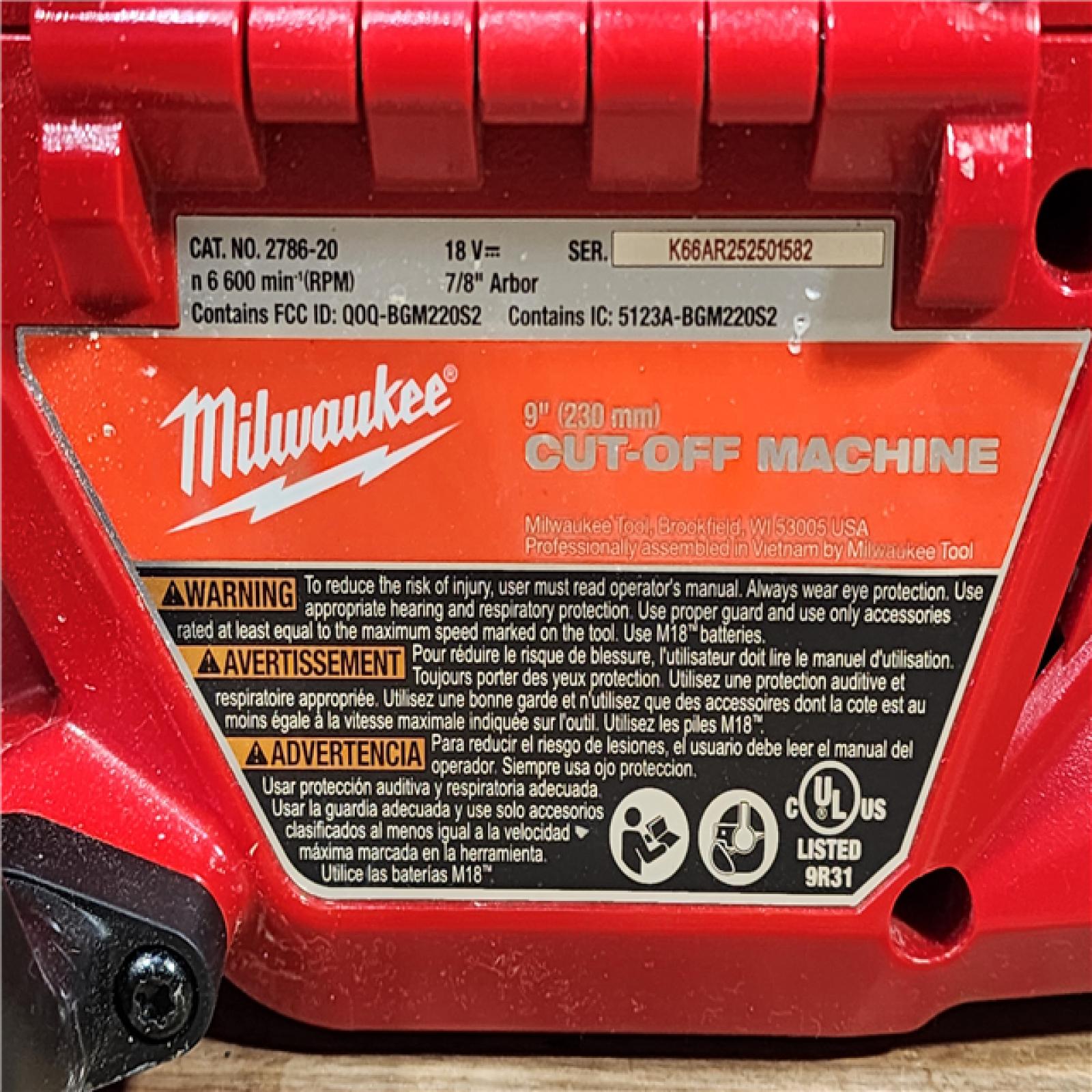 HOUSTON LOCATION - AS-IS Milwaukee FUEL ONE-KEY 18V Lithium-Ion Brushless Cordless 9 in. Cut Off Saw (Tool-Only)