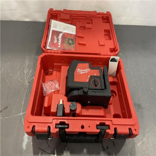 AS-IS - MILWAUKEE 100 Ft. REDLITHIUM Lithium-Ion USB Green Rechargeable Cross Line Laser Level