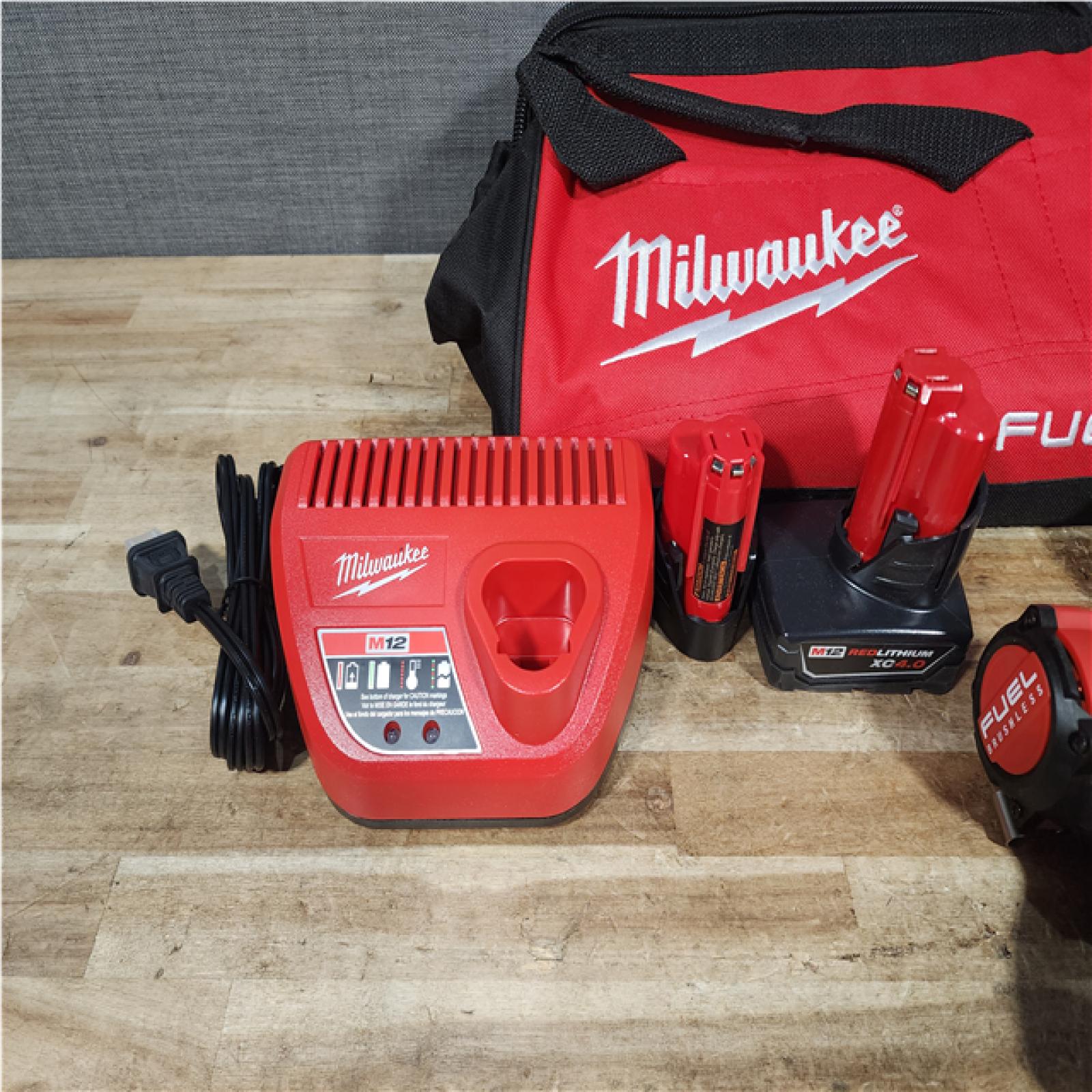 HOUSTON LOCATION - AS - IS Milwaukee FUEL 12-Volt Lithium-Ion Brushless Cordless Hammer Drill and Impact Driver Combo Kit