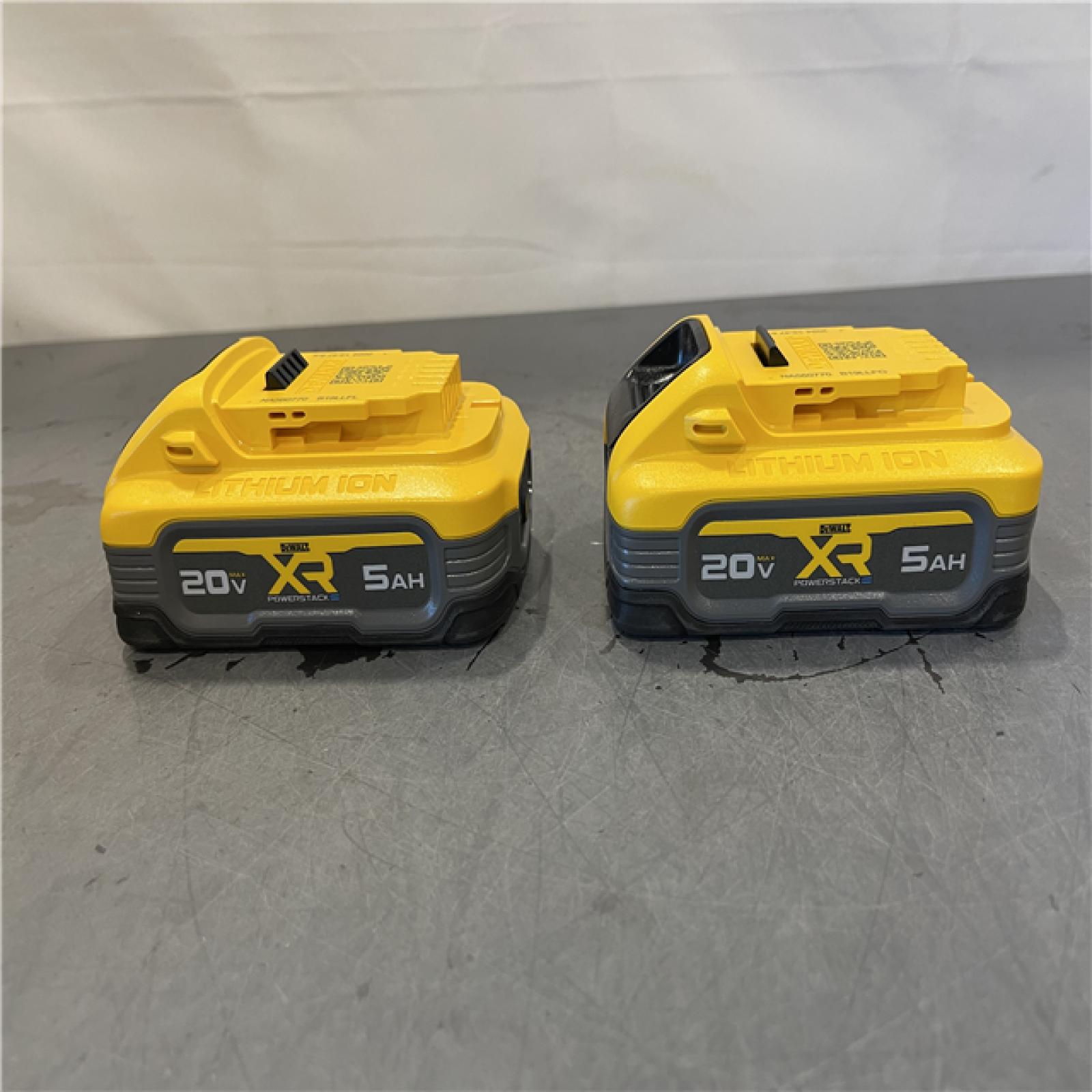 AS-IS - DEWALT POWERSTACK 20V Lithium-Ion 5.0Ah Battery Pack (2 Pack)
