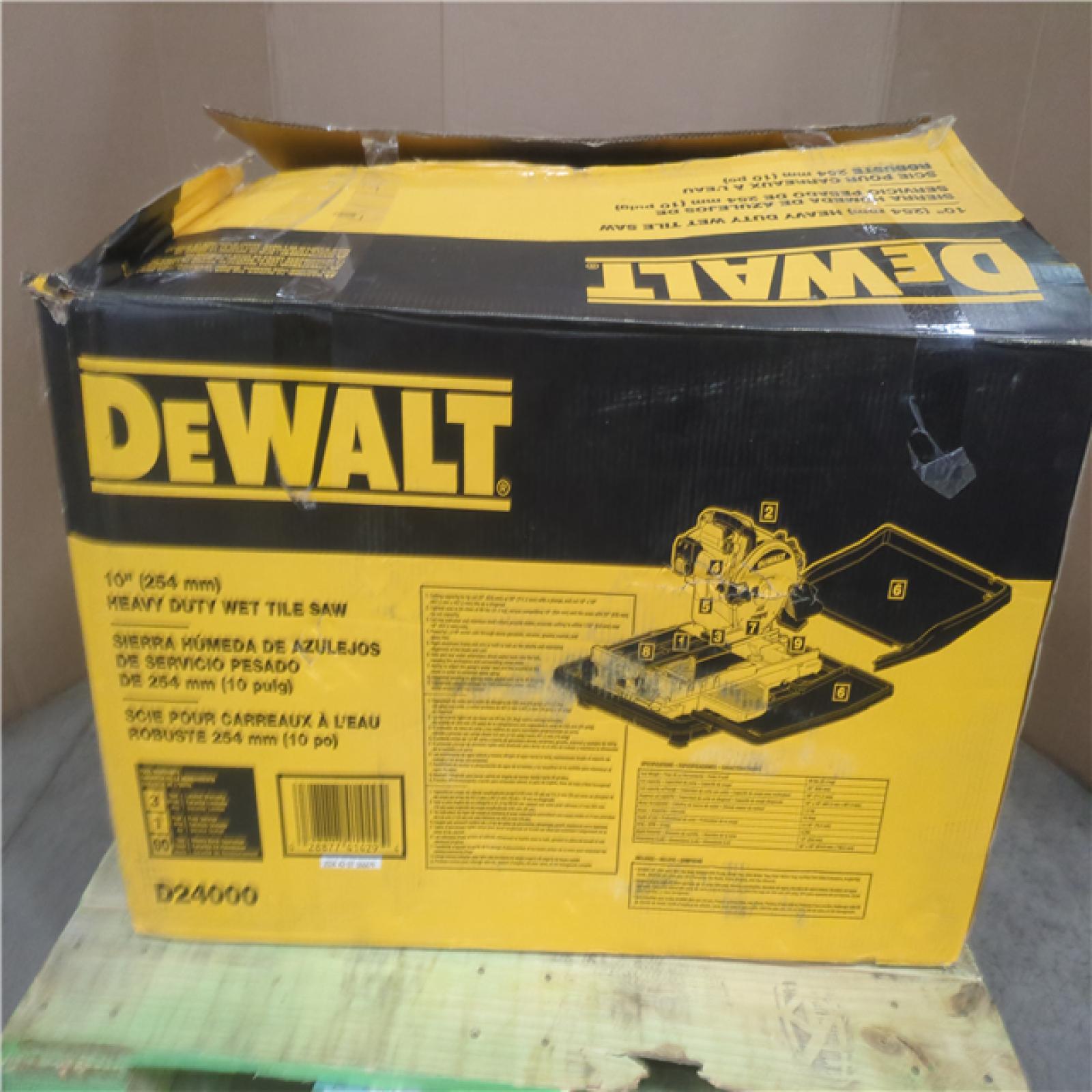 CALIFORNIA AS-IS DEWALT 10 HEAVY DUTY WET TILE SAW