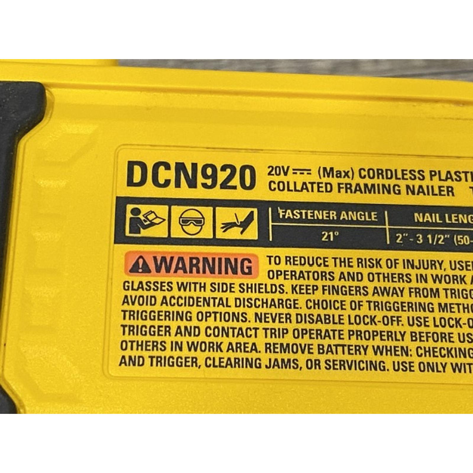AS-IS DEWALT 20-Volt 21° Cordless Framing Nailer (Tool-Only)