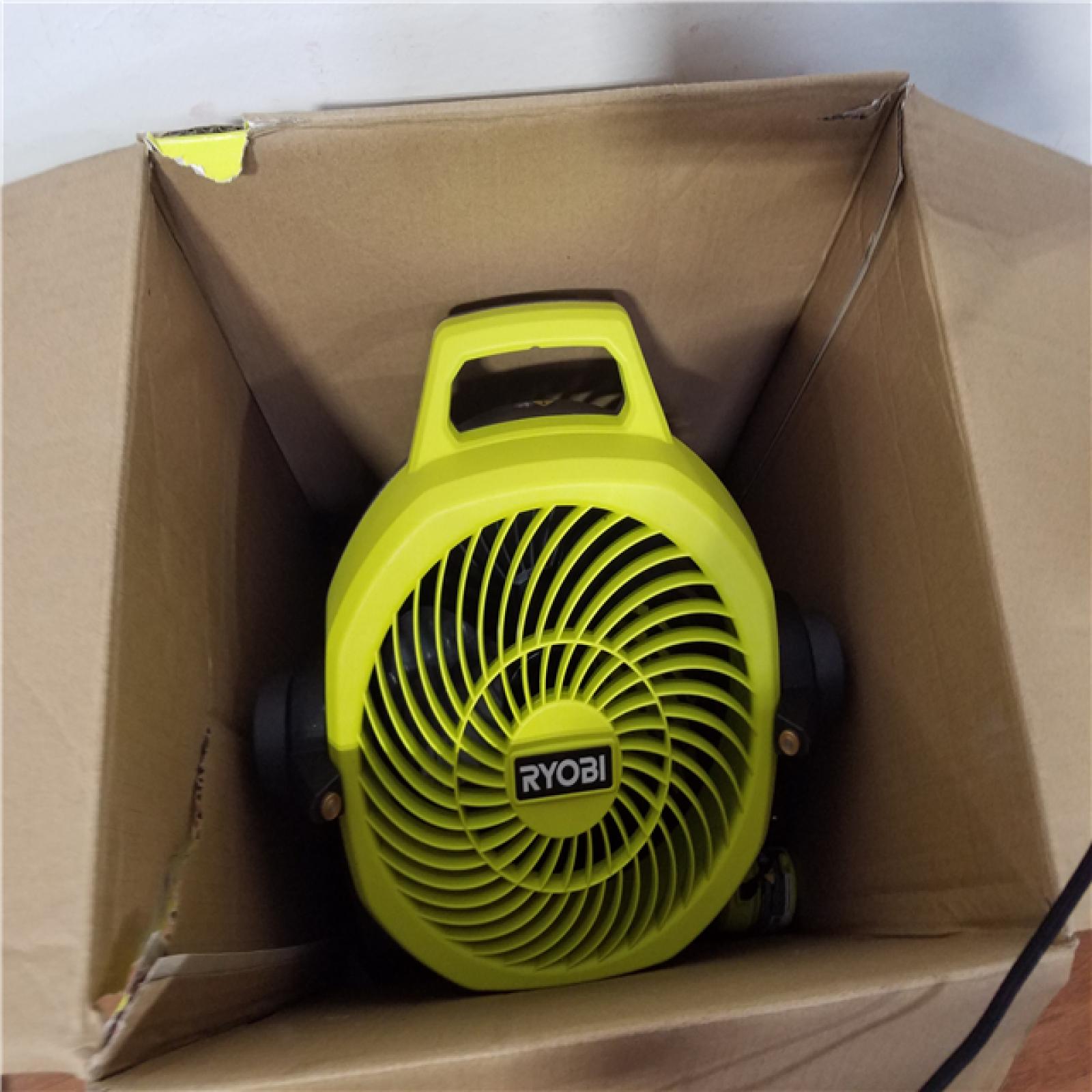 California AS-IS Ryobi 18V 7.5 Bucket Top Misting Fan Kit  Includes (1) Battery & Charger