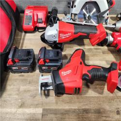 HOUSTON LOCATION - AS-IS MILWAUKEE 7 TOOL COMBO KIT W/ (2) 3.0 AH BATTERY, CARRYING BAG & CHARGER