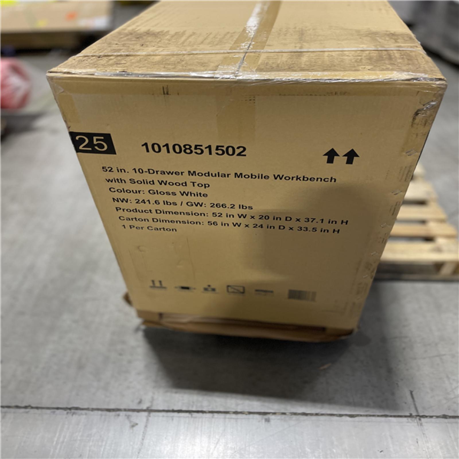 DALLAS LOCATION - Husky Modular Tool Storage 52 in. W White Mobile Workbench Cabinet