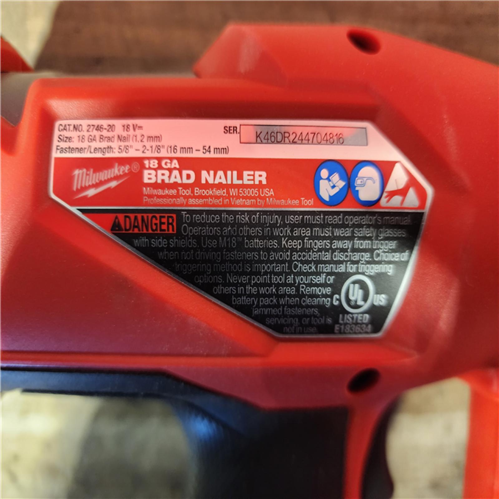 HOUSTON LOCATION - AS-IS Milwaukee FUEL 18-Volt Lithium-Ion Brushless Cordless Gen II 18-Gauge Brad Nailer (Tool-Only)