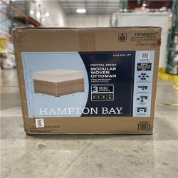 DALLAS LOCATION- NEW!- Hampton Bay Crystal Ridge Modular Woven Ottoman