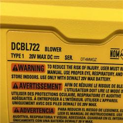 AS-IS DEWALT 20V MAX* XR Brushless Cordless Handheld Blower Kit