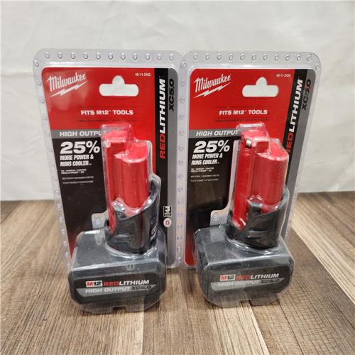 New! - Milwaukee M12 12-Volt Lithium-Ion XC High Output 5 Ah Battery (2-Pack)