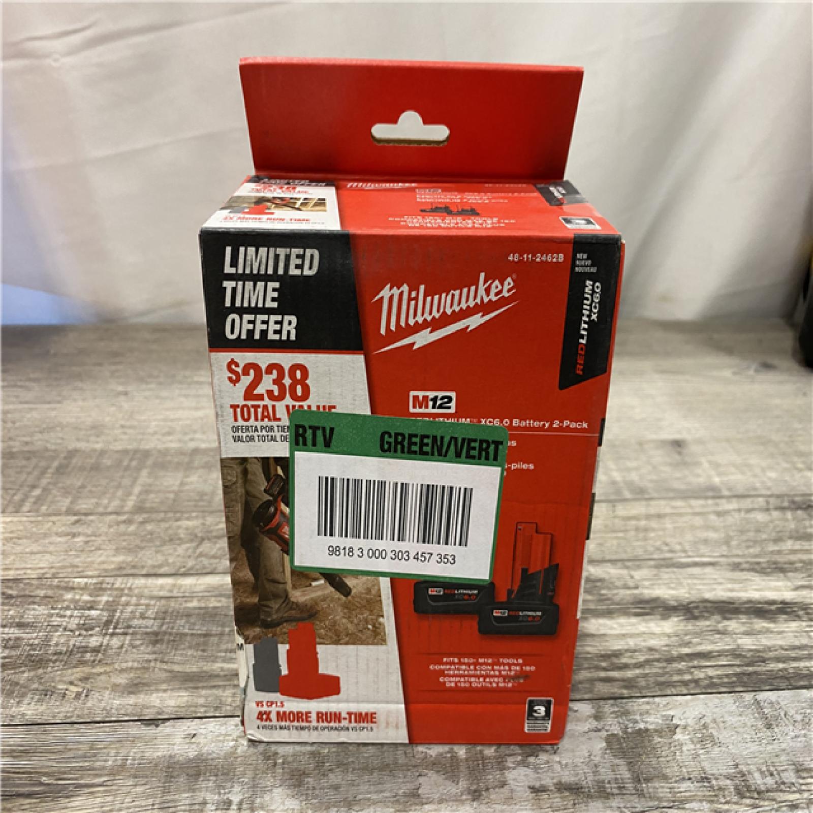 NEW - Milwaukee 12V Lithium-Ion XC Extended Capacity Battery Pack 6. 0Ah (2-Pack)