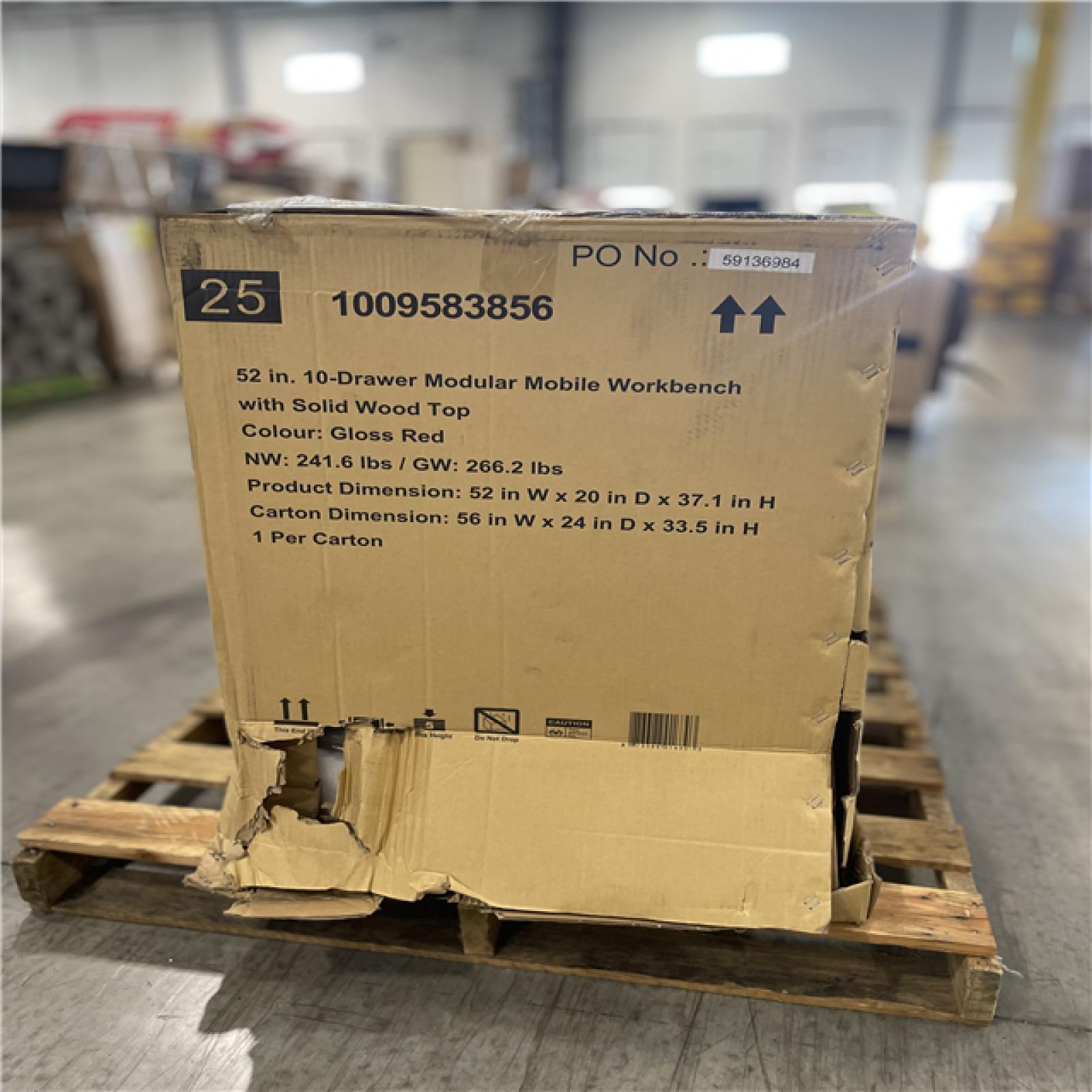 DALLAS LOCATION- AS-IS HUSKY 52 in. W x 20 in Red Mobile Workbench
