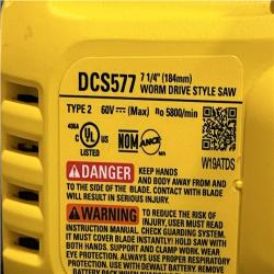 AS-IS DEWALT FLEXVOLT 60V MAX Cordless Brushless 7-1/4 in. Wormdrive Style Circular Saw (Tool Only)