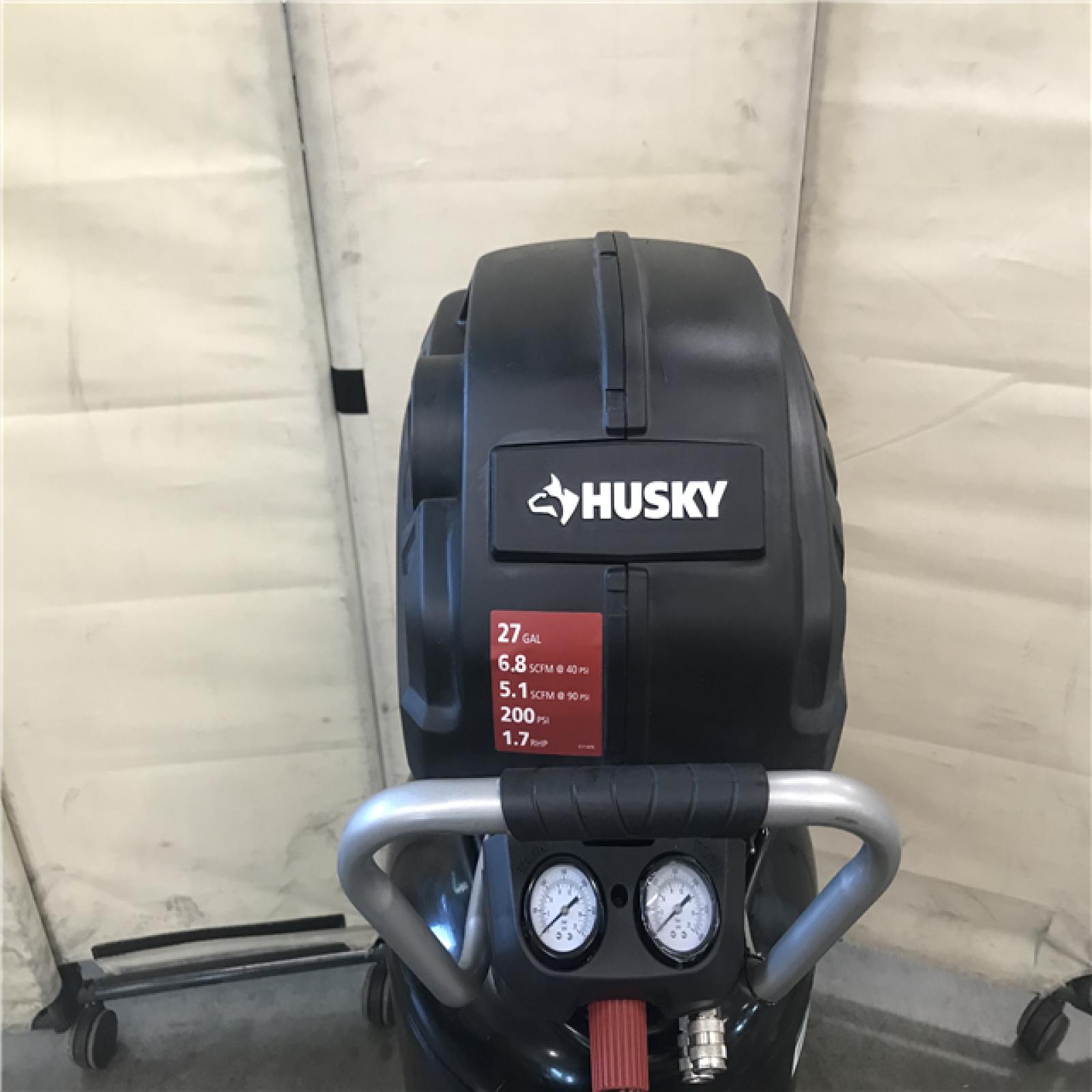 California AS-IS Husky 27 Gal. 200 PSI Oil Free Portable Vertical Electric Air Compressor