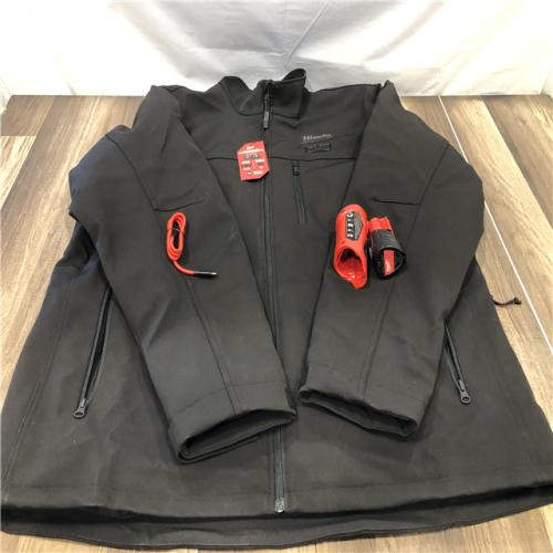 AS-IS Milwaukee Men's 2X-Large 12-Volt Lithium-Ion Cordless Tough Shell Black Heated Jacket with