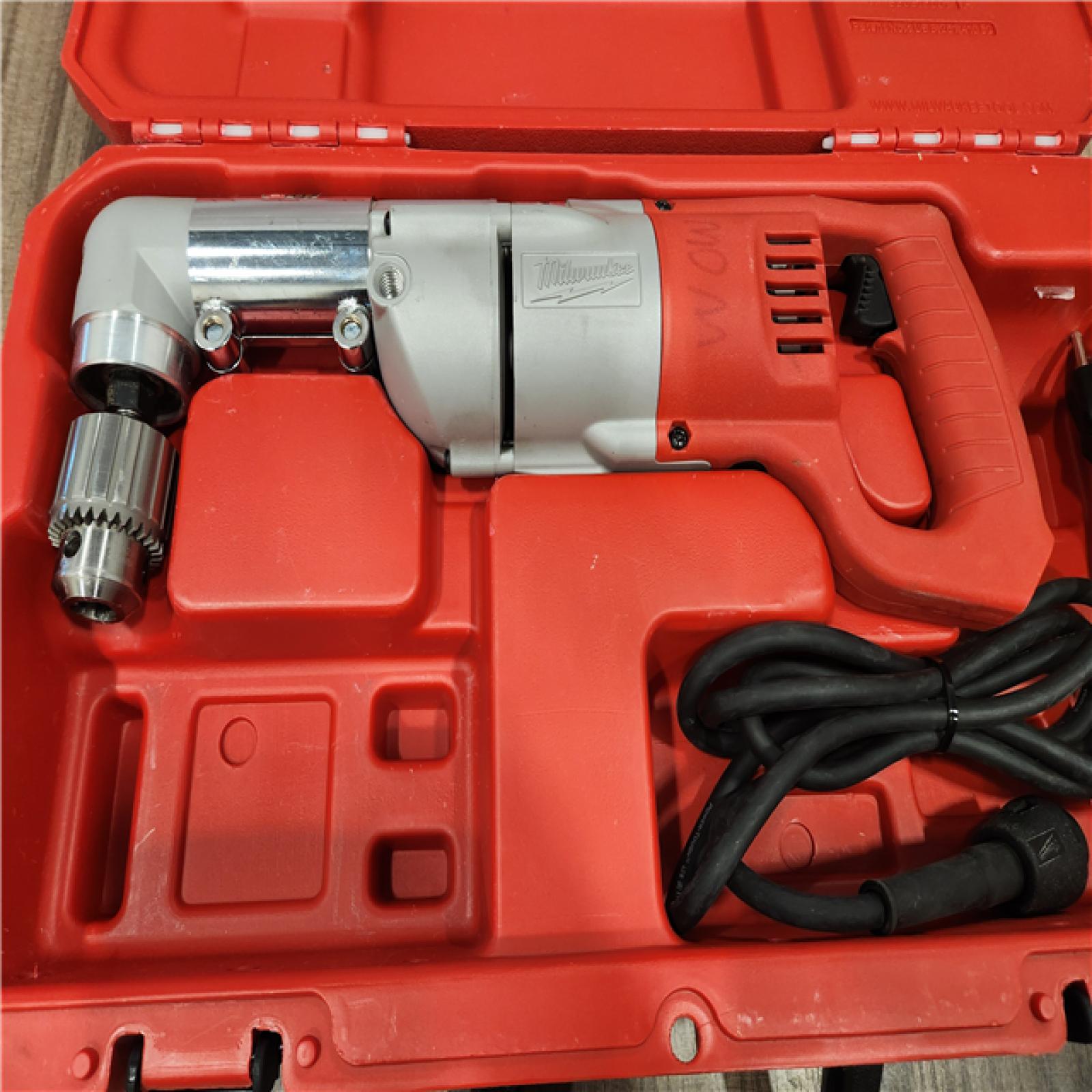 AS-IS Milwaukee 7 Amp Corded 1/2 in. Corded Right-Angle Drill Kit with Hard Case