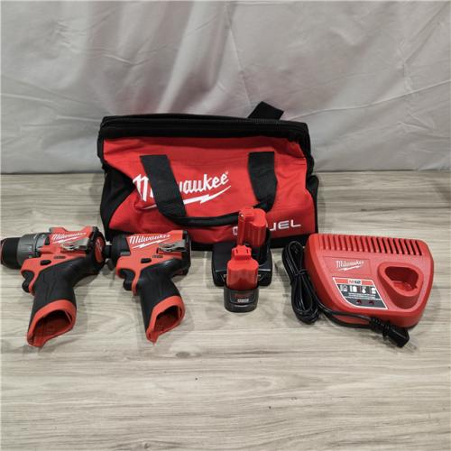 AS-IS Milwaukee 3497-22 12V Hammer Drill and Impact Driver Combo Kit
