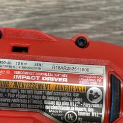 AS-IS Milwaukee 12-Volt Lithium-Ion Brushless Cordless Subcompact Drill and Impact Driver Combo Kit