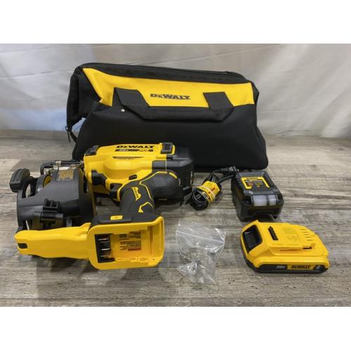 AS-IS DEWALT 20V MAX Lithium-Ion 15-Degree Electric Cordless Roofing Nailer Kit