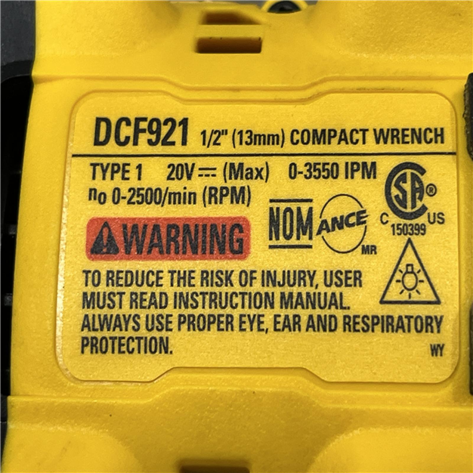 AS-IS DEWALT ATOMIC 20V MAX Cordless Brushless 1/2 in. Variable Speed Impact Wrench (Tool Only)