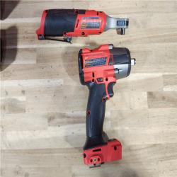 HOUSTON LOCATION - AS-IS (APPEARS LIKE NEW) M18 FUEL 18V Cordless Mid Torque 1/2 in. Impact Wrench W/ M12 FUEL 3/8 in. Ratchet & Battery/Charger Combo Kit