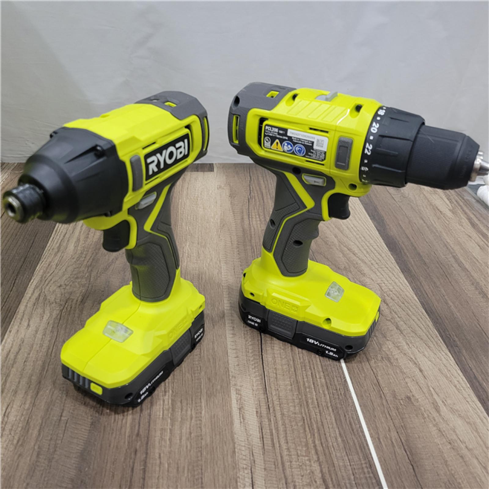 GOOD RYOBI ONE+ 18V Cordless 2-Tool Combo Kit with Drill/Driver, Impact Driver, (2) 1.5 Ah Batteries, and Charger