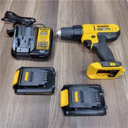 GOOD DEWALT 20V MAX Cordless 1/2 in. Drill/Driver, (2) 20V 1.3Ah Batteries, Charger and Bag