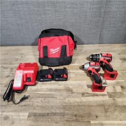 HOUSTON LOCATION - AS-IS Milwaukee 18V Cordless Brushed 2-Tool Drill/Driver and Impact Driver Kit