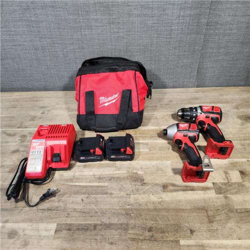 HOUSTON LOCATION - AS-IS Milwaukee 18V Cordless Brushed 2-Tool Drill/Driver and Impact Driver Kit