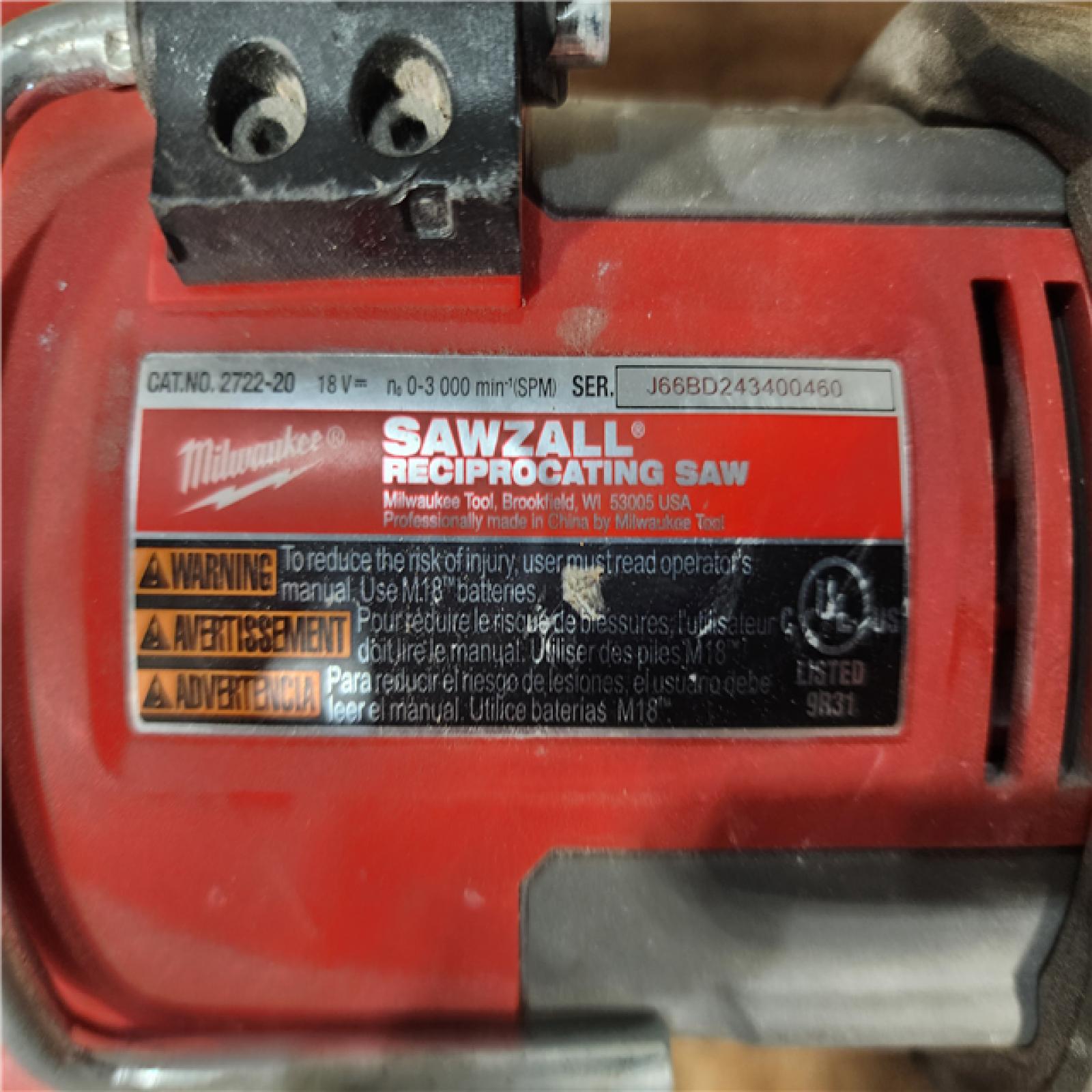 HOUSTON LOCATION - AS - IS Milwaukee FUEL 18V Lithium-Ion Brushless Cordless Super SAWZALL Orbital Reciprocating Saw (Tool-Only)
