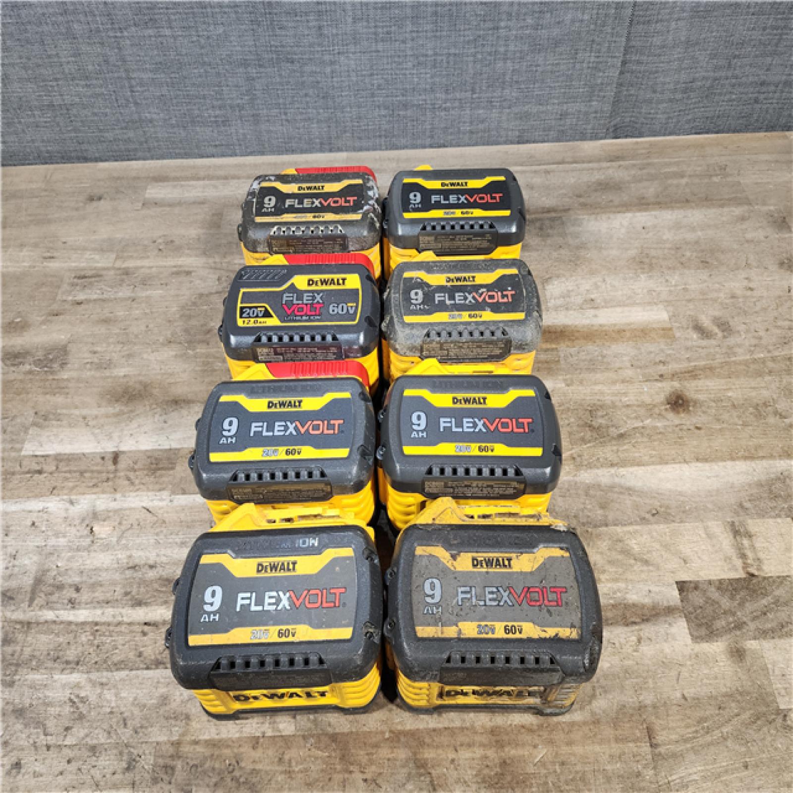HOUSTON LOCATION - AS-IS DEWALT FLEXVOLT BATTERY PACK QTY - 8